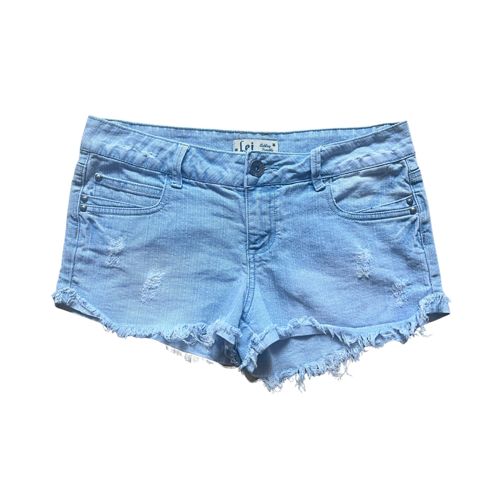 Vtg Y2K L.E.I. Denim Shorts Size 11 Low Rise Boho Festival Baddie Beachy Summer